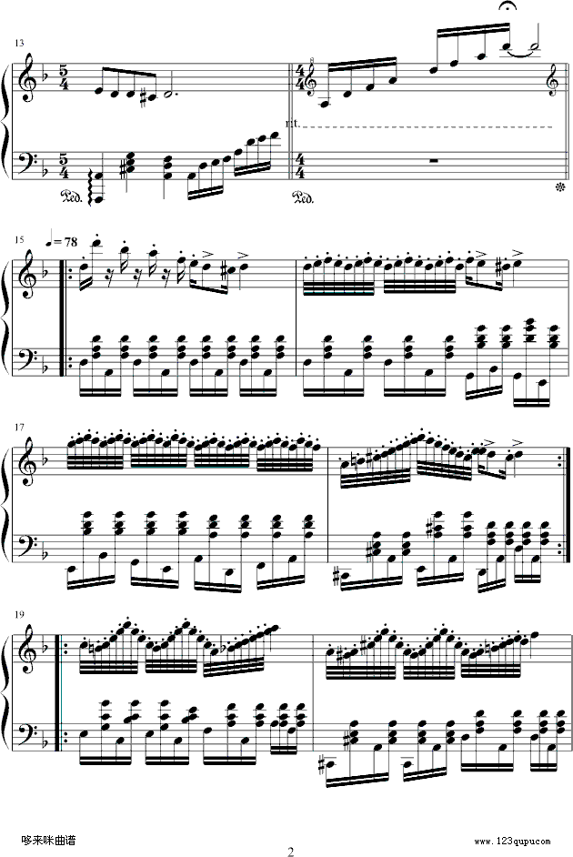 柴達爾斯舞曲-克莱德曼钢琴曲谱（图2）