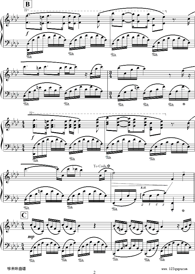 爱莲娜-克莱德曼钢琴曲谱（图2）