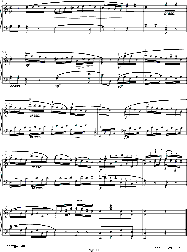 莫扎特C大调奏鸣曲K.545-完整版-莫扎特钢琴曲谱（图11）