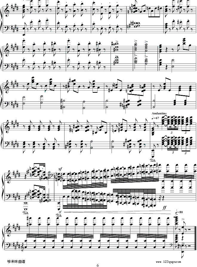 华沙协奏曲-克莱德曼钢琴曲谱（图6）