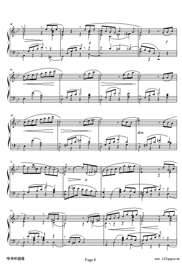 六月—船歌-柴科夫斯基钢琴曲谱（图4）