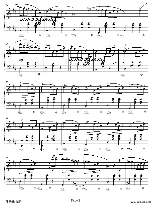 b小调圆舞曲Op.69 No.2-肖邦钢琴曲谱（图2）