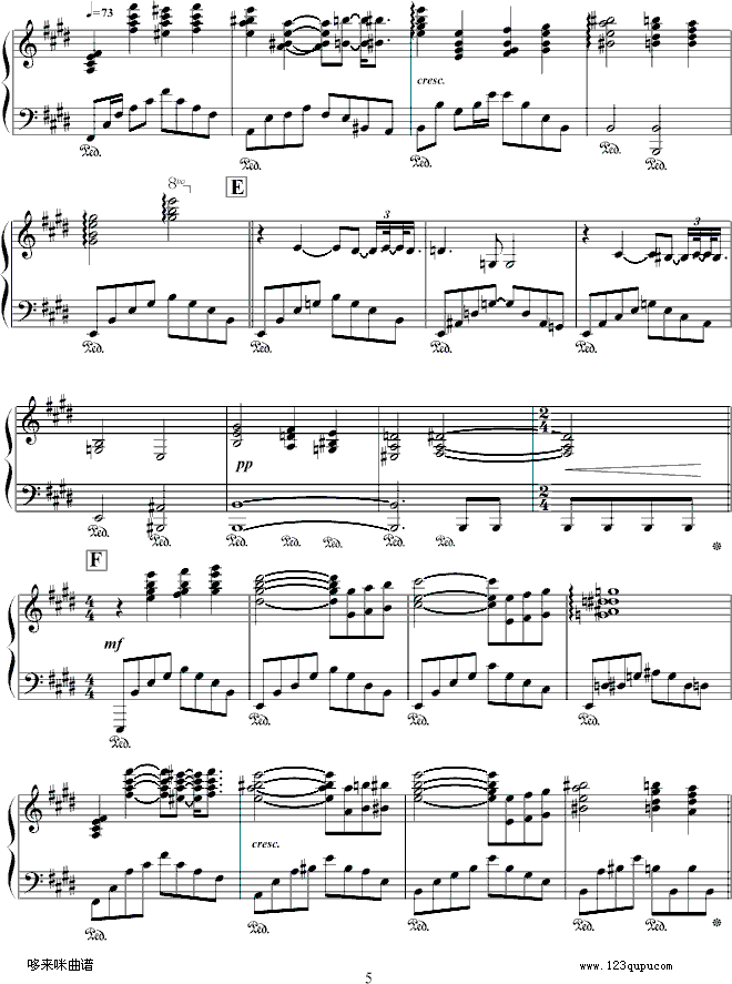 华沙协奏曲-克莱德曼钢琴曲谱（图5）