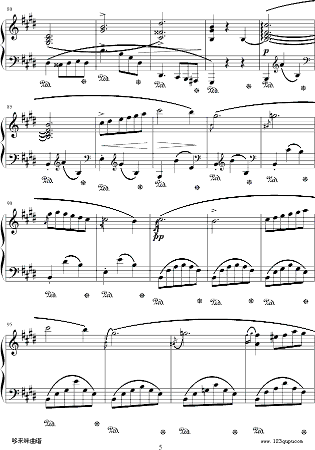 e小调圆舞曲-肖邦钢琴曲谱（图5）