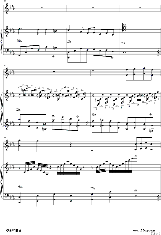 利鲁之歌-马克西姆钢琴曲谱（图5）