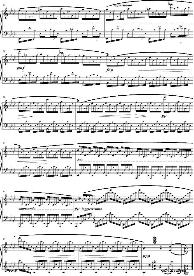 肖邦练习曲Op.25-Nr1-肖邦钢琴曲谱（图3）
