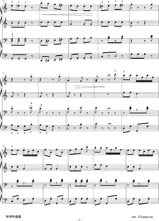 拨弦拨尔卡-约翰·施特劳斯钢琴曲谱（图2）