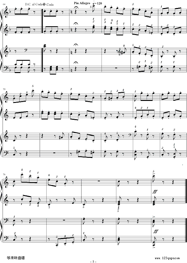 拨弦拨尔卡-约翰·施特劳斯钢琴曲谱（图5）