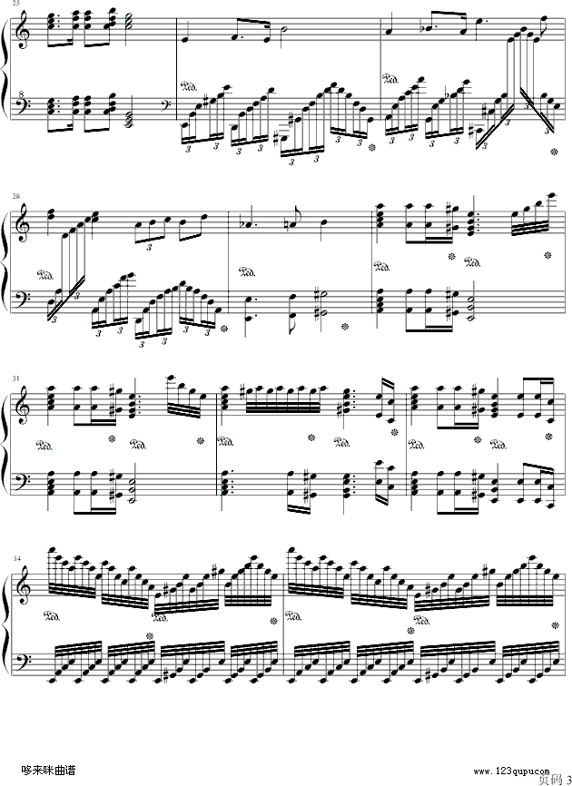 葛里格钢琴协奏曲-马克西姆钢琴曲谱（图3）