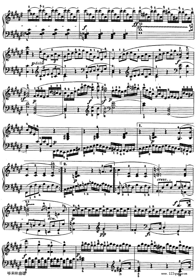 第二十四钢琴奏鸣曲-Op.78-贝多芬钢琴曲谱（图2）