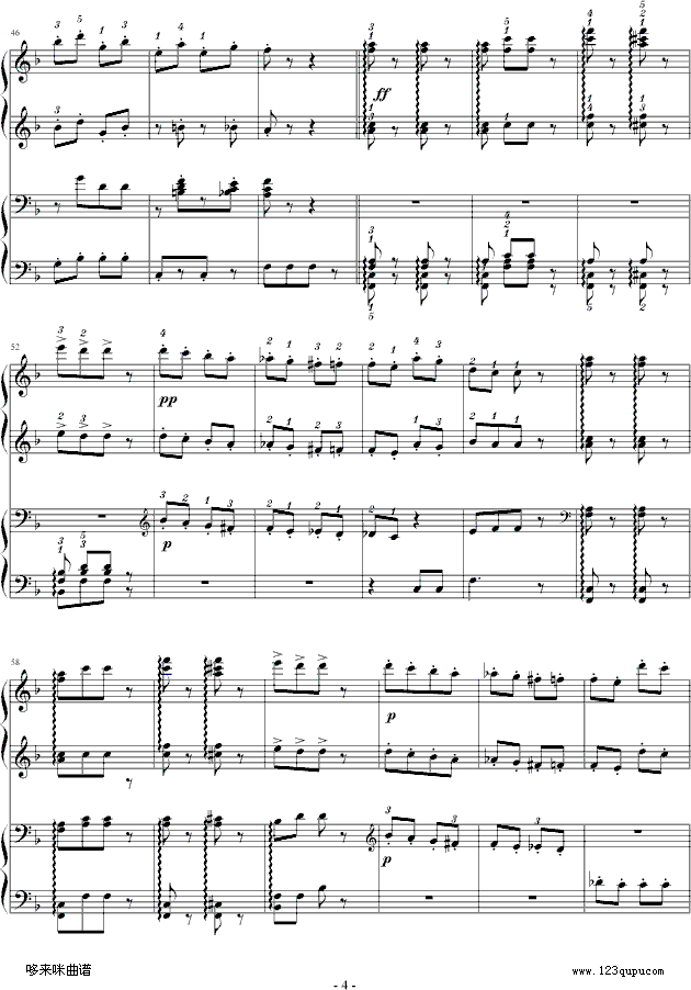 拨弦拨尔卡-约翰·施特劳斯钢琴曲谱（图4）