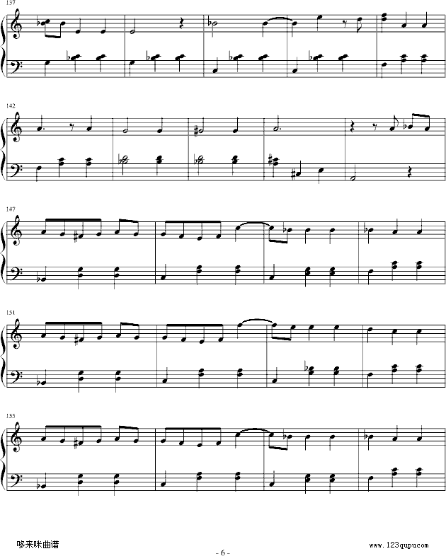 蓝色多瑙河-约翰·施特劳斯钢琴曲谱（图6）