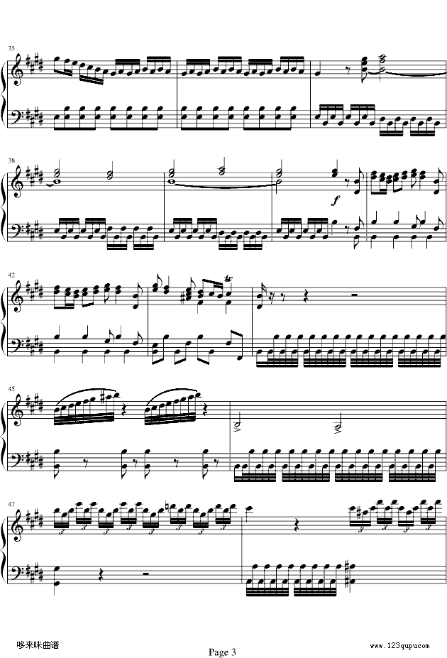 四季·春-维瓦尔第钢琴曲谱（图3）