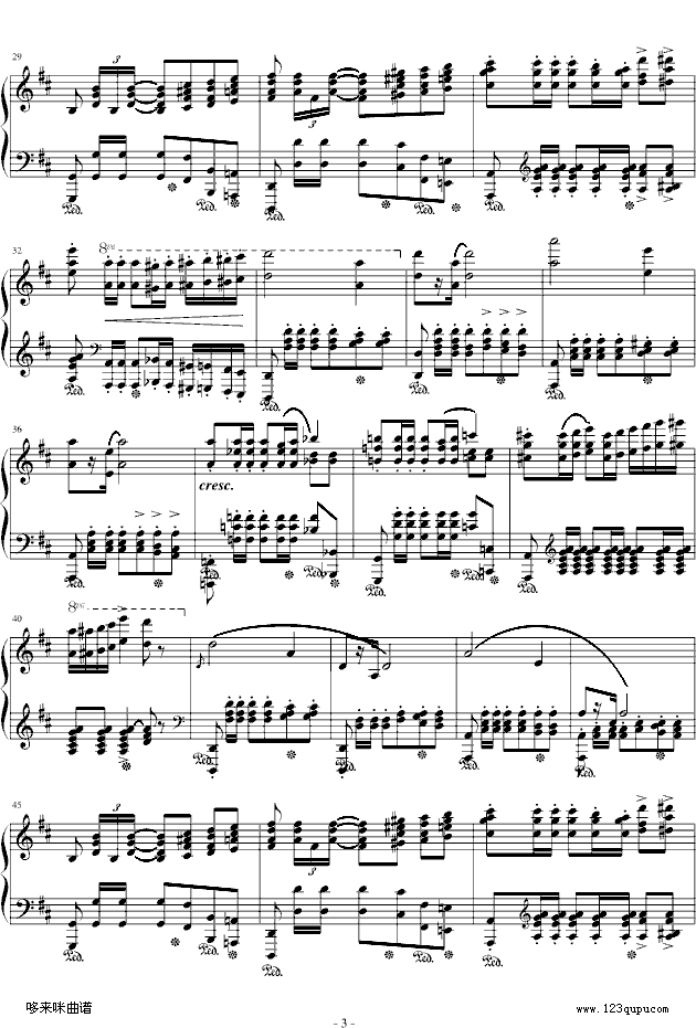 波兰军队舞曲-Op.40 No.1-肖邦钢琴曲谱（图3）