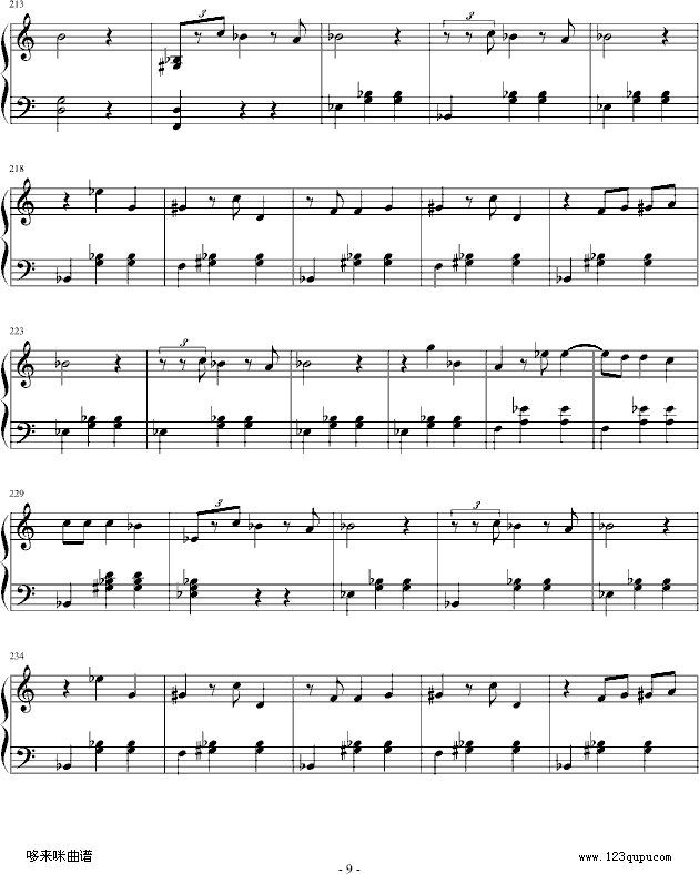 蓝色多瑙河-约翰·施特劳斯钢琴曲谱（图9）