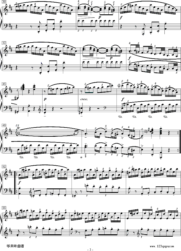 莫扎特D大调钢琴奏鸣曲K.284-莫扎特钢琴曲谱（图3）
