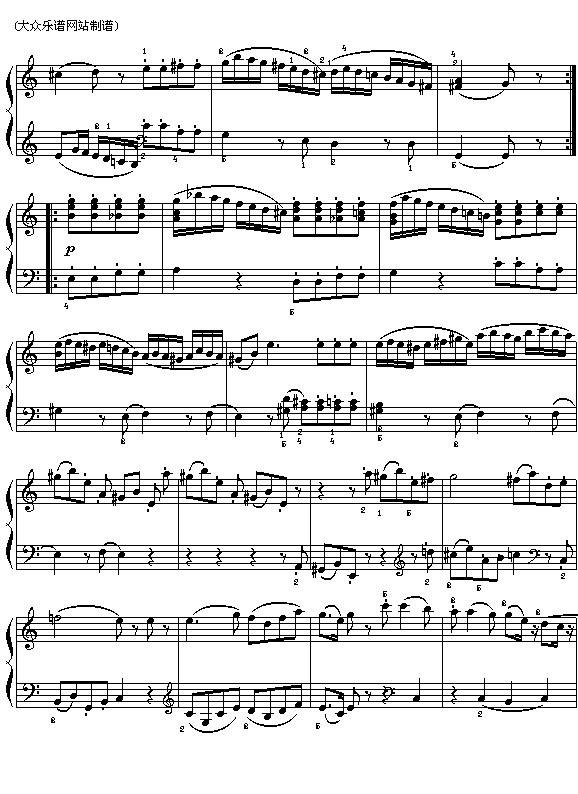 浪漫曲（选自《G大调弦乐小夜曲》第二乐章）钢琴曲谱（图2）