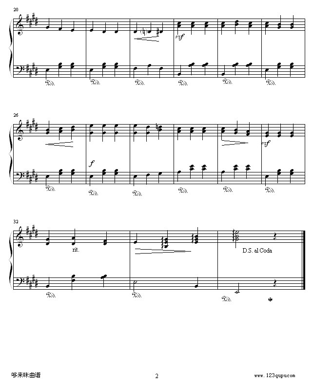 爱 的 罗 曼 史 〓-世界名曲钢琴曲谱（图2）