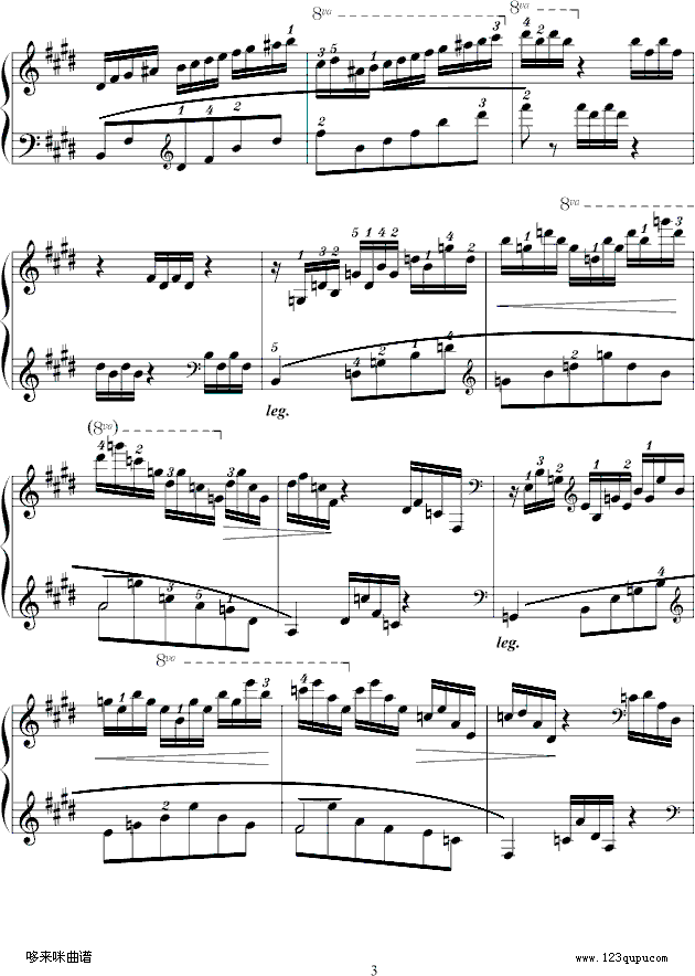 练习曲Op.72 No.1-莫什科夫斯基钢琴曲谱（图3）