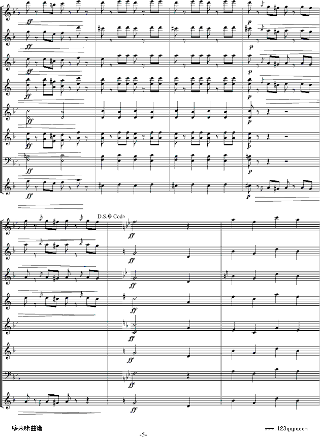 拉德斯基进行曲-总谱-约翰·斯特劳斯钢琴曲谱（图5）
