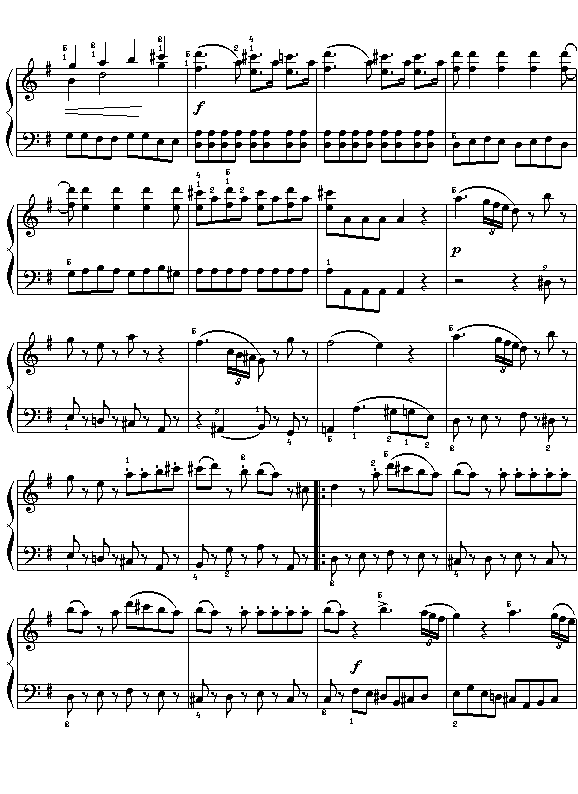 小夜曲（选自《G大调弦乐小夜曲》第一乐章）钢琴曲谱（图2）