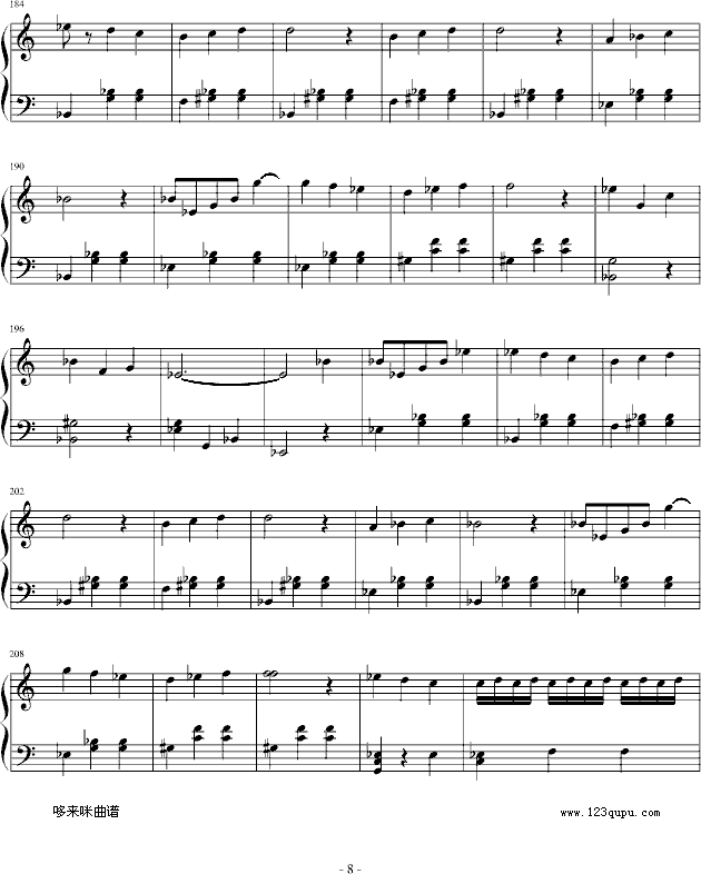 蓝色多瑙河-约翰·施特劳斯钢琴曲谱（图8）