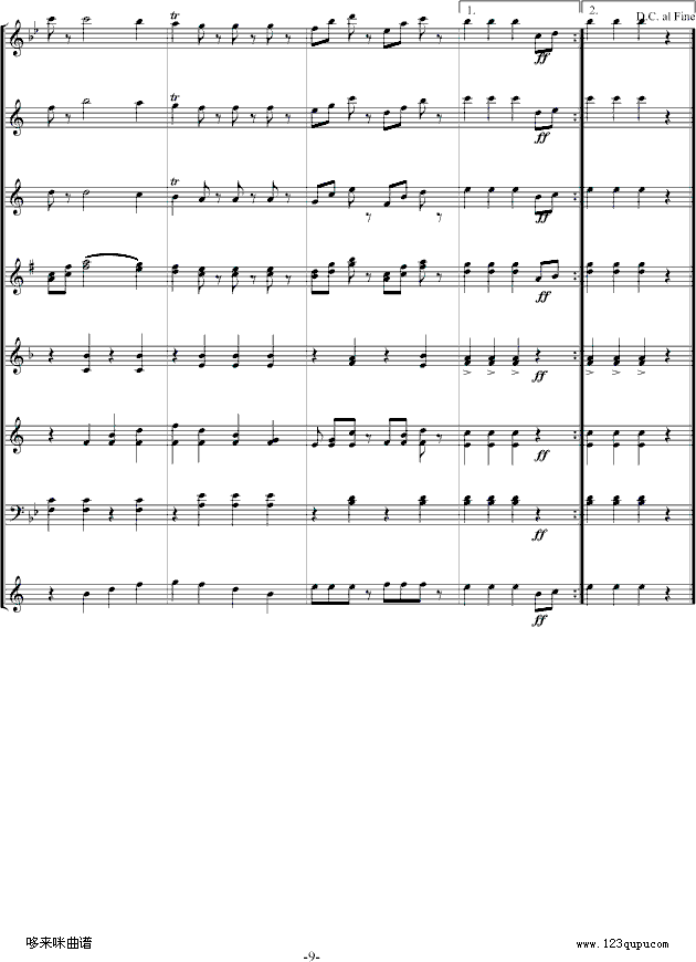 拉德斯基进行曲-总谱-约翰·斯特劳斯钢琴曲谱（图9）