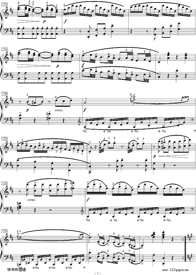 莫扎特D大调钢琴奏鸣曲K.284-莫扎特钢琴曲谱（图7）