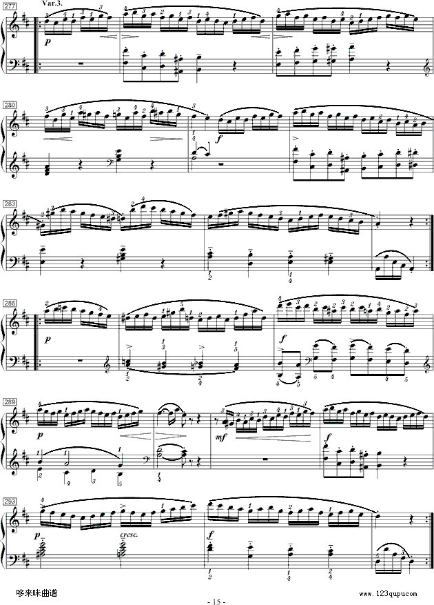 莫扎特D大调钢琴奏鸣曲K.284-莫扎特钢琴曲谱（图15）