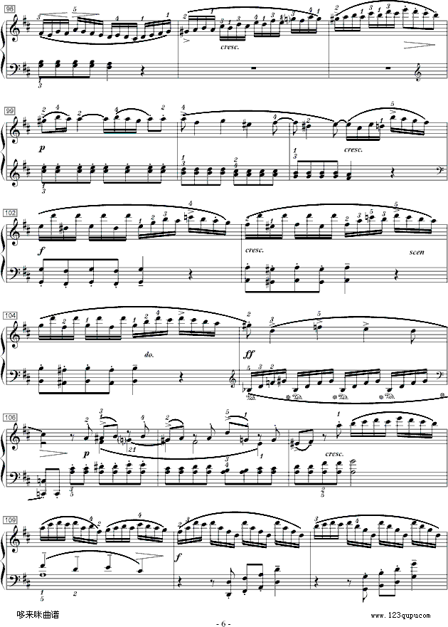 莫扎特D大调钢琴奏鸣曲K.284-莫扎特钢琴曲谱（图6）