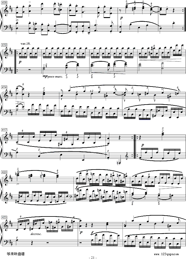 莫扎特D大调钢琴奏鸣曲K.284-莫扎特钢琴曲谱（图21）
