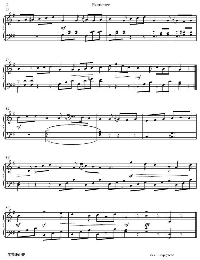 ROMANCE-贝多芬钢琴曲谱（图2）