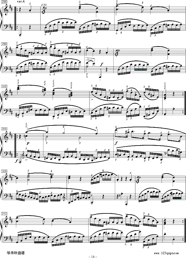 莫扎特D大调钢琴奏鸣曲K.284-莫扎特钢琴曲谱（图16）