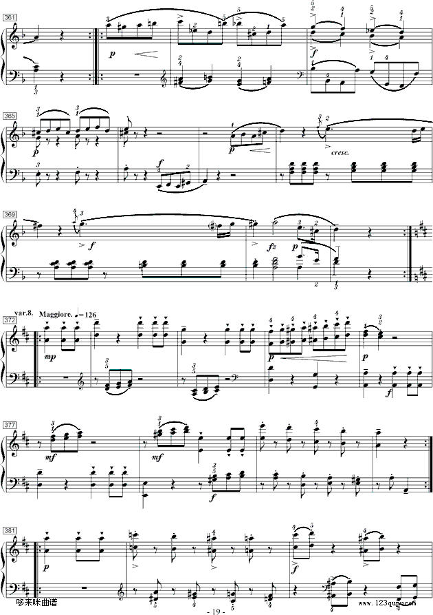 莫扎特D大调钢琴奏鸣曲K.284-莫扎特钢琴曲谱（图19）