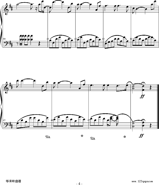 故 乡 ◎ 的 亲 人 ♂-福斯特钢琴曲谱（图4）