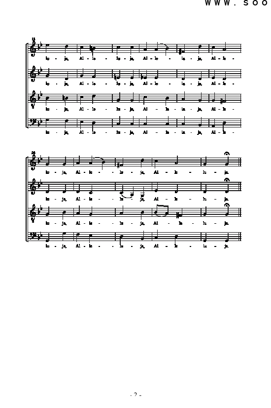 哈利路亚 合唱谱钢琴曲谱（图2）