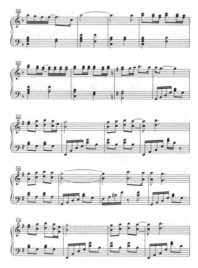 白色恋歌（钢琴谱）[不同版本]钢琴曲谱（图4）