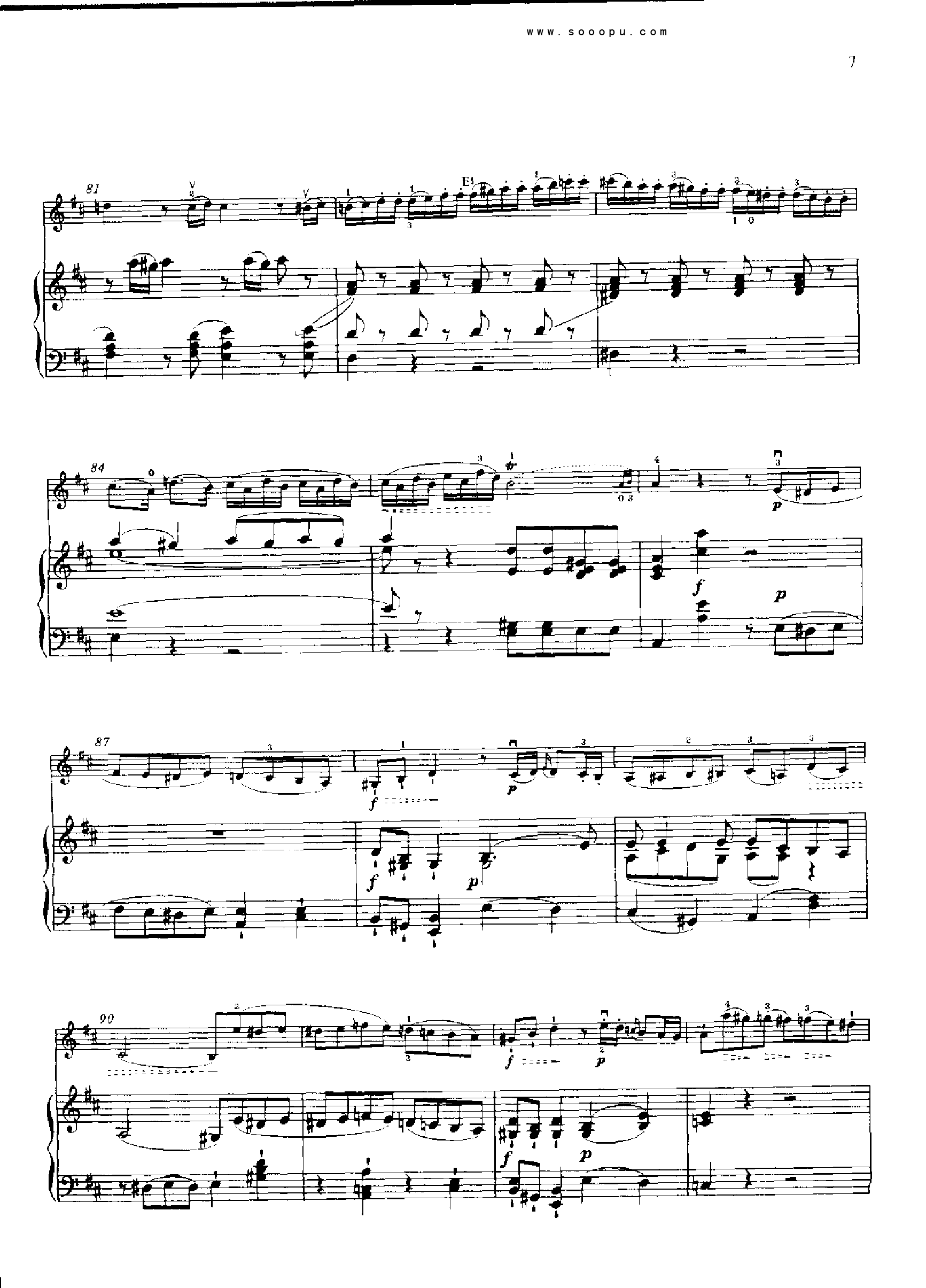 D大调第四小提琴协奏曲 KV218 键盘类 钢琴钢琴曲谱（图6）