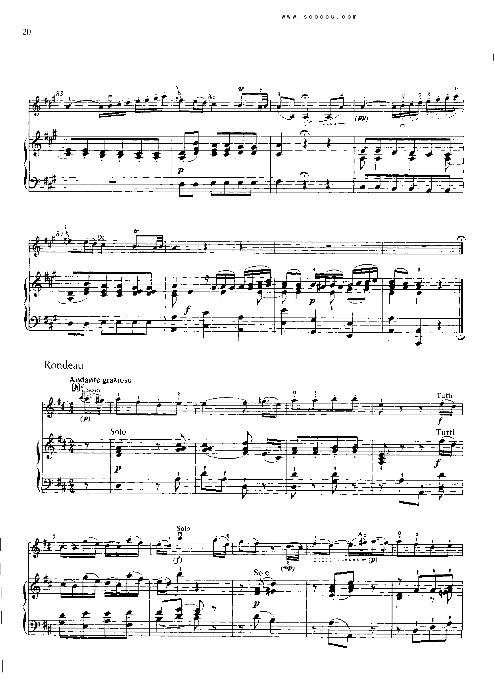 D大调第四小提琴协奏曲 KV218 键盘类 钢琴钢琴曲谱（图19）