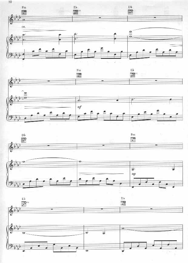 My Heart Will Go On－铁达尼号（影视线谱）[完整版]钢琴曲谱（图9）