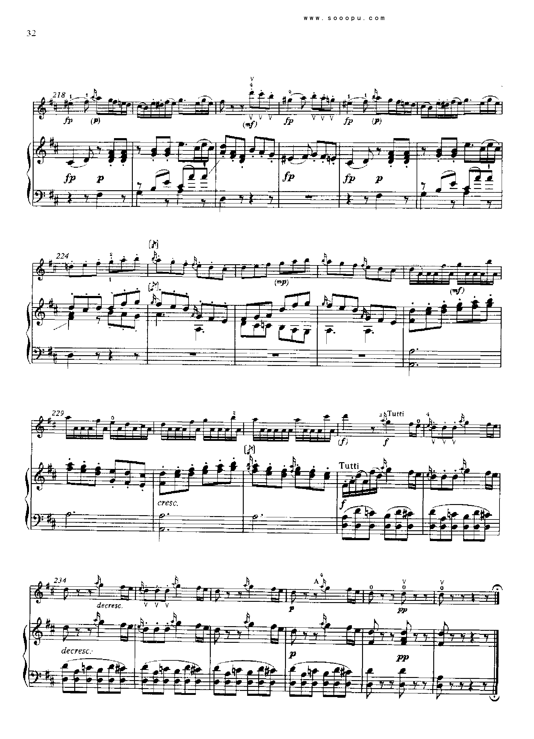 D大调第四小提琴协奏曲 KV218 键盘类 钢琴钢琴曲谱（图31）
