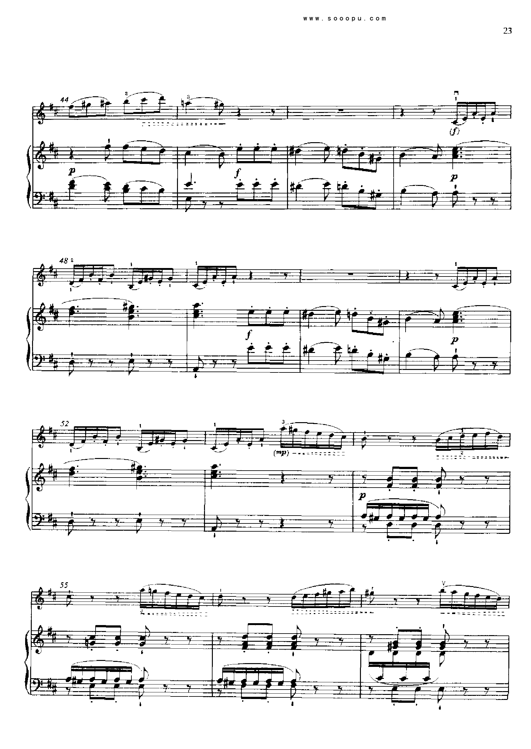 D大调第四小提琴协奏曲 KV218 键盘类 钢琴钢琴曲谱（图22）