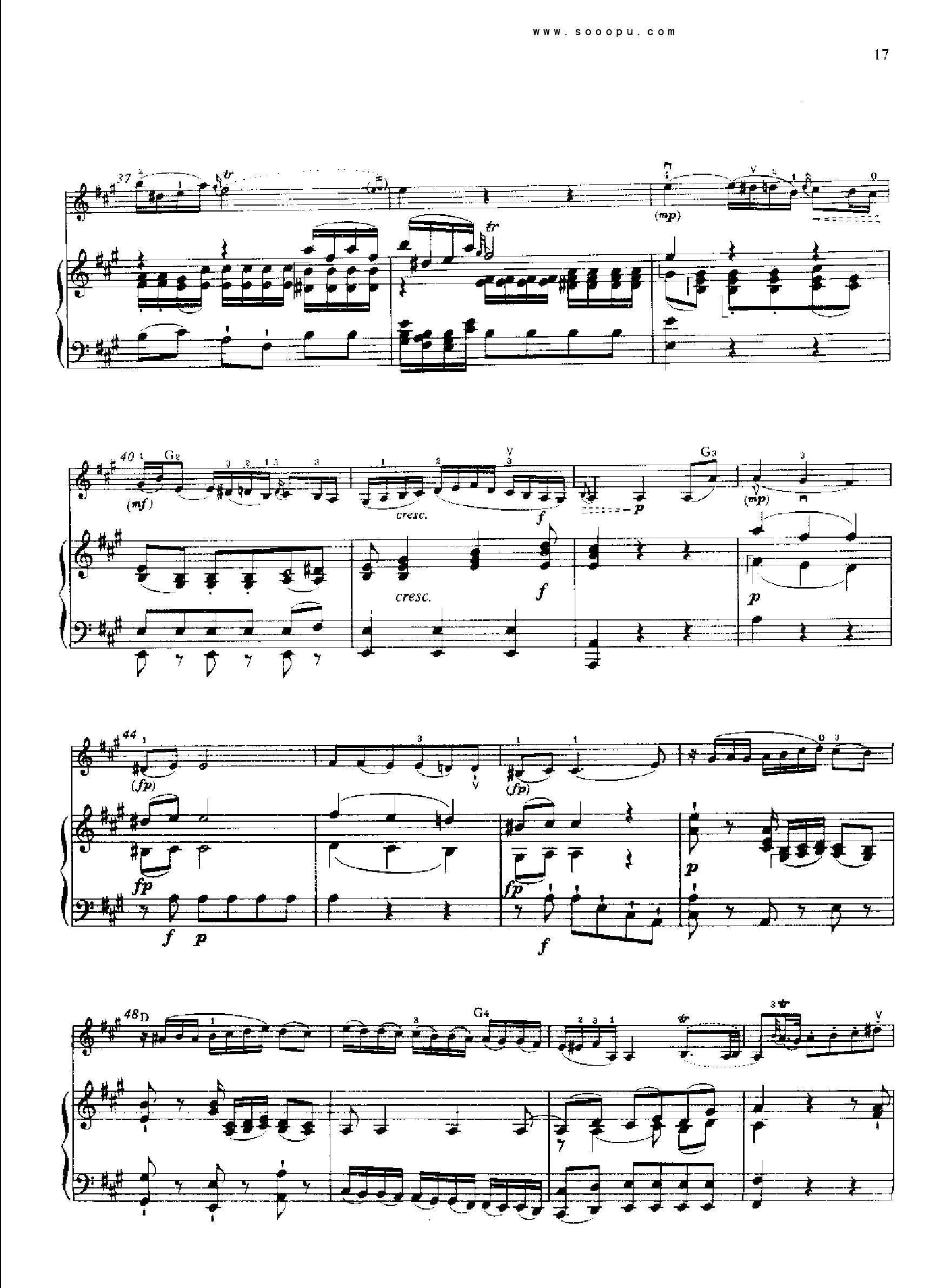 D大调第四小提琴协奏曲 KV218 键盘类 钢琴钢琴曲谱（图16）