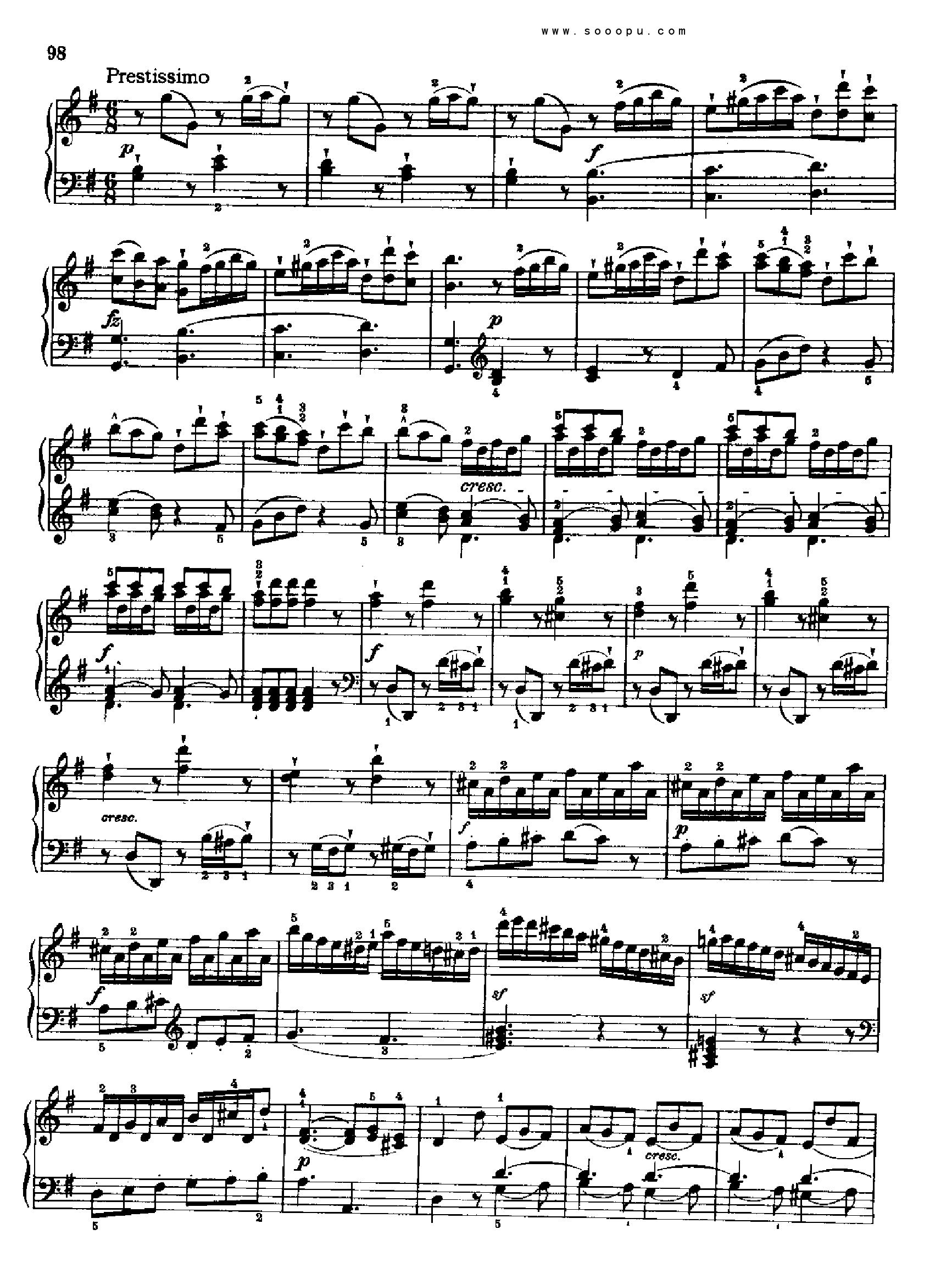 奏鸣曲十(献给奥恩布鲁格的姐妹们)1780年出版 键盘类 钢琴钢琴曲谱（图9）