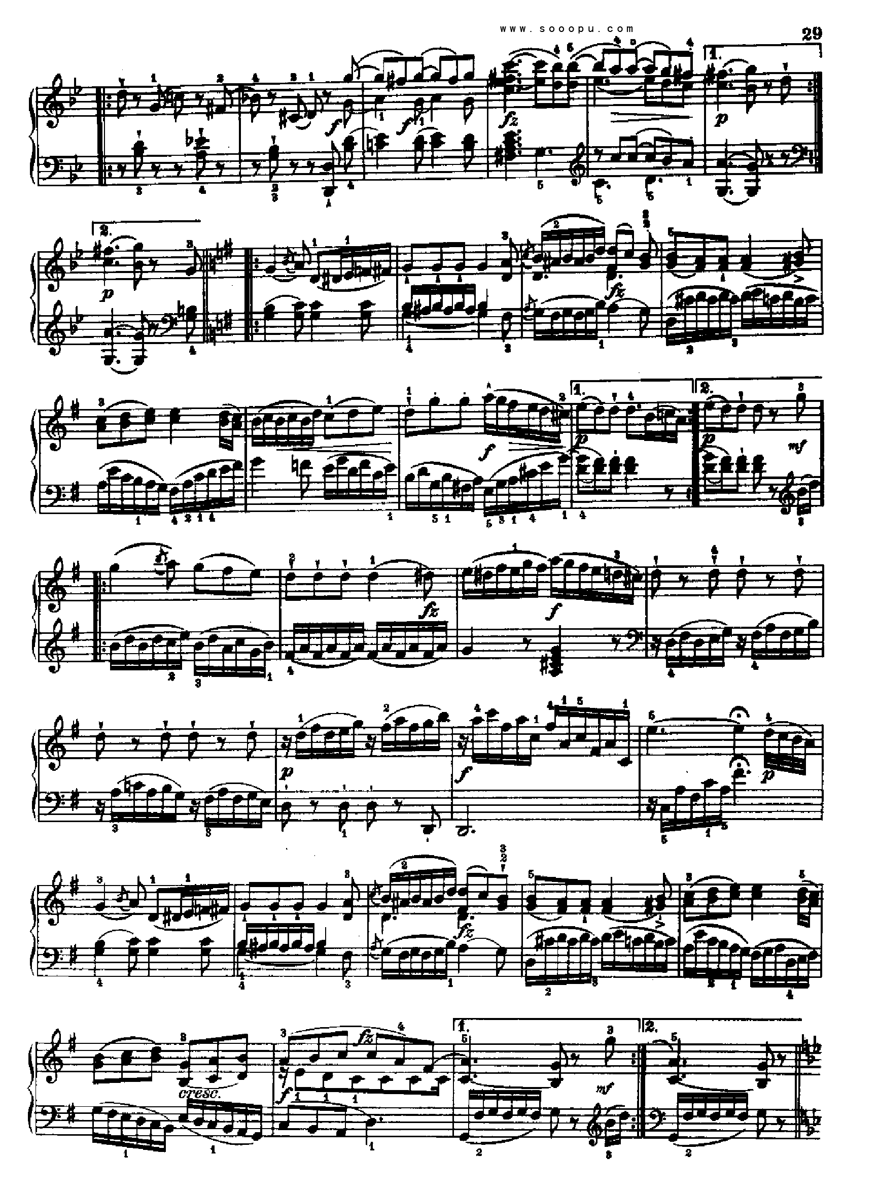 奏鸣曲四(献给埃斯特哈齐王妃)1784年出版 键盘类 钢琴钢琴曲谱（图2）