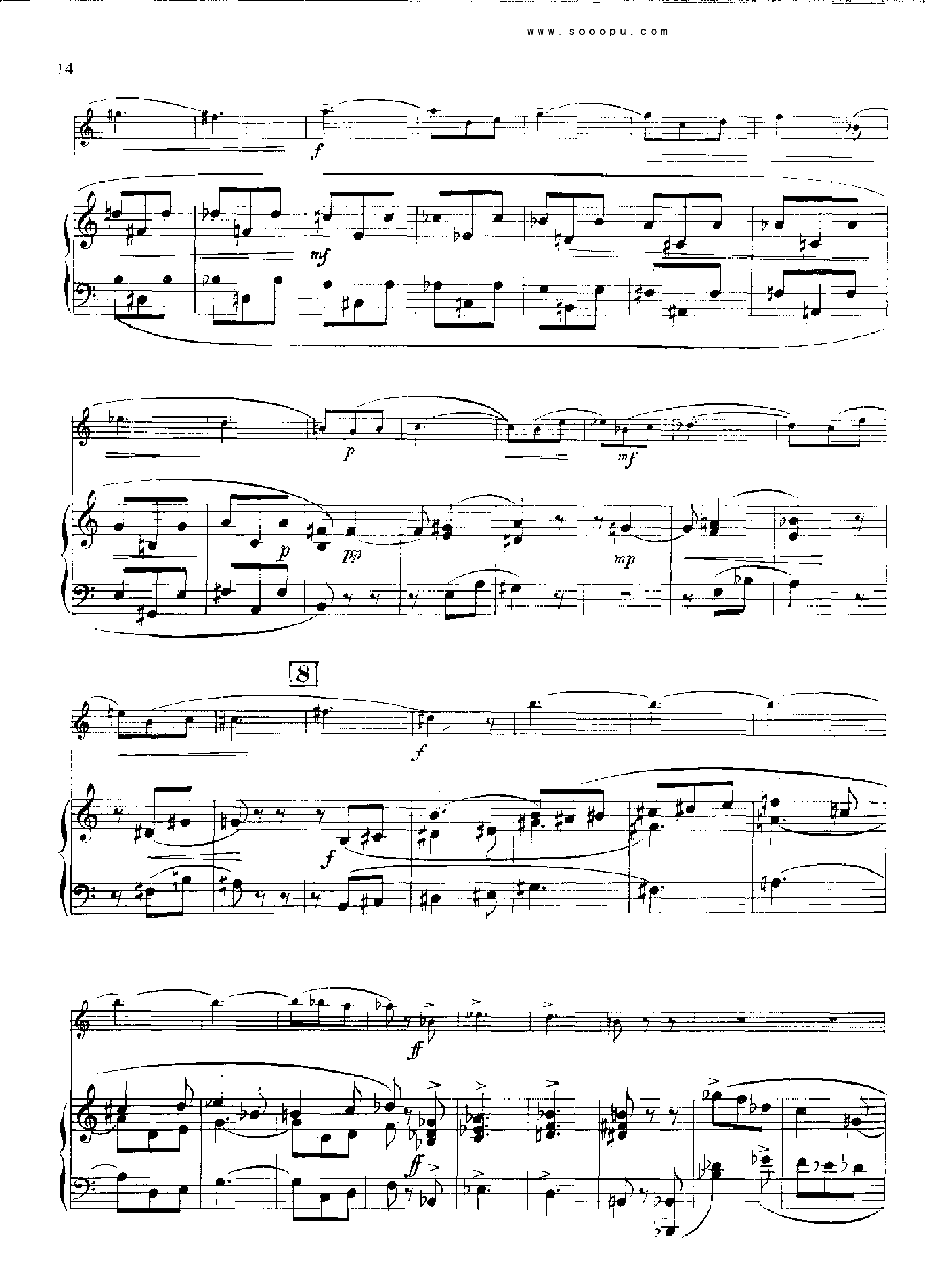欣德米特双簧管与钢琴奏鸣曲 管乐类 双簧管钢琴曲谱（图14）