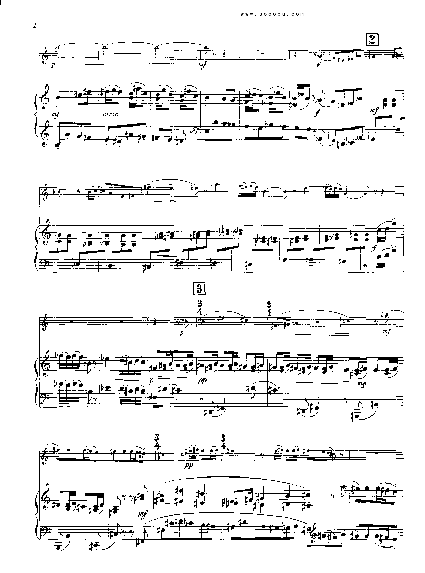 欣德米特双簧管与钢琴奏鸣曲 管乐类 双簧管钢琴曲谱（图2）