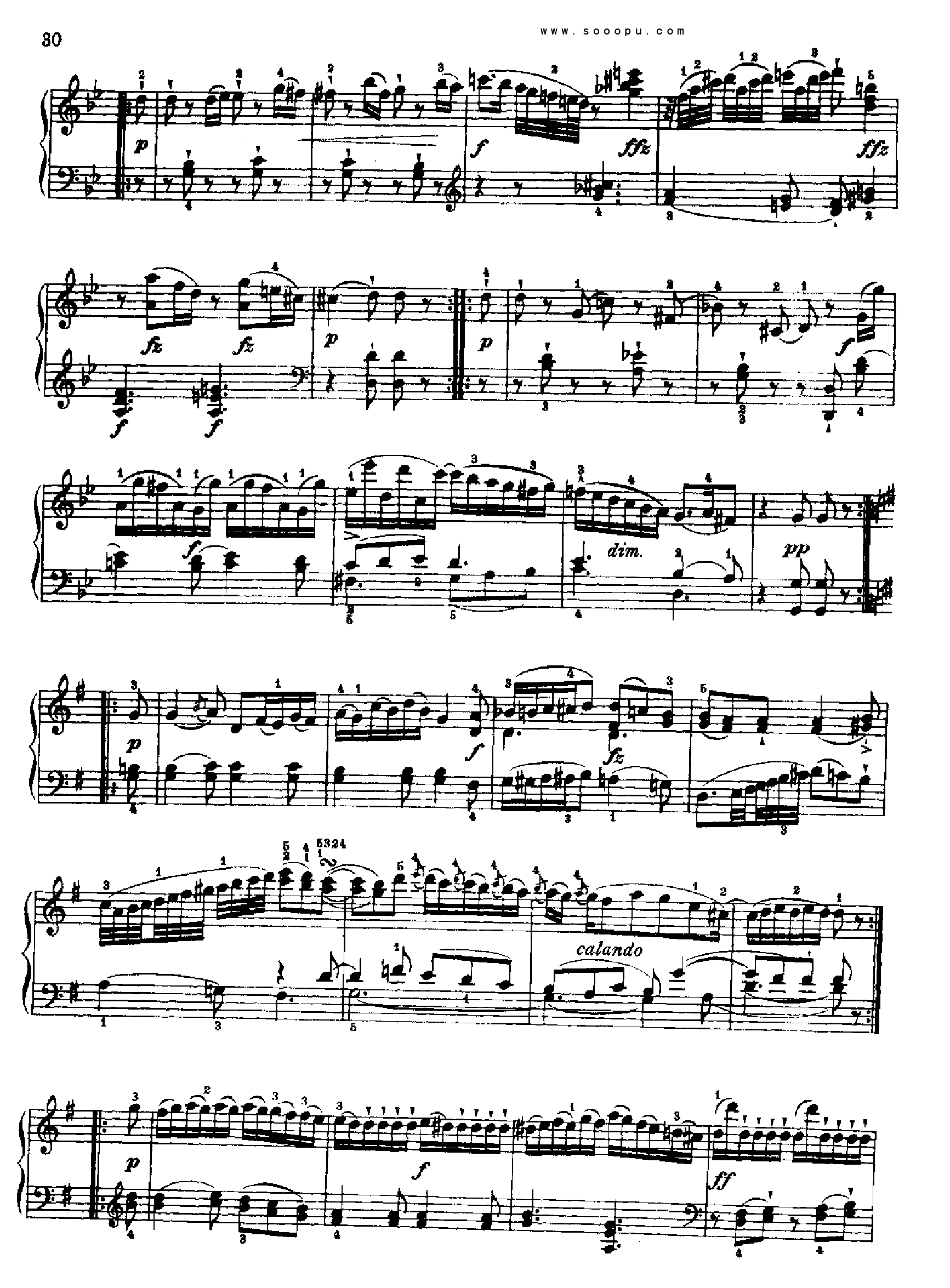 奏鸣曲四(献给埃斯特哈齐王妃)1784年出版 键盘类 钢琴钢琴曲谱（图3）