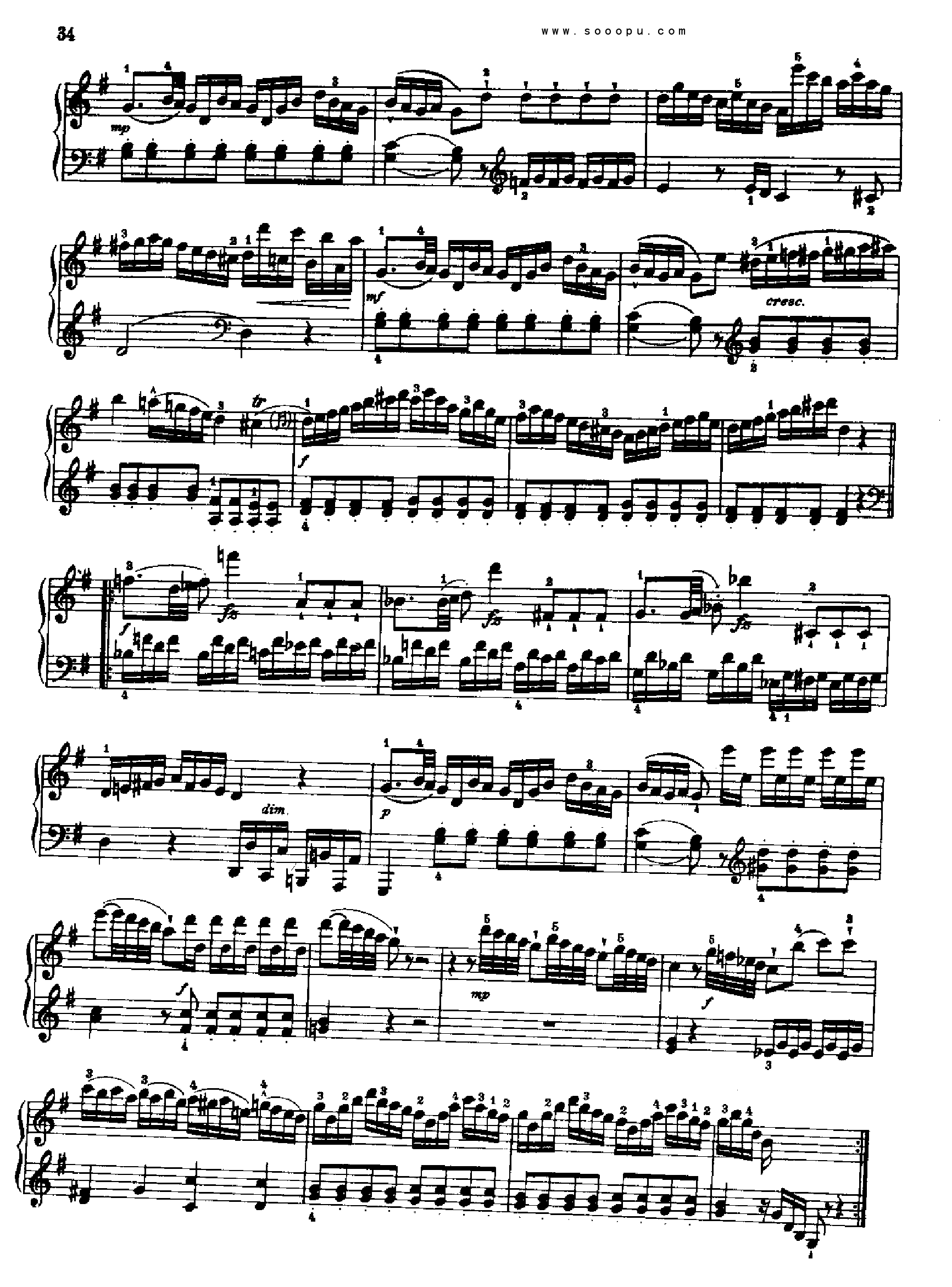 奏鸣曲四(献给埃斯特哈齐王妃)1784年出版 键盘类 钢琴钢琴曲谱（图7）