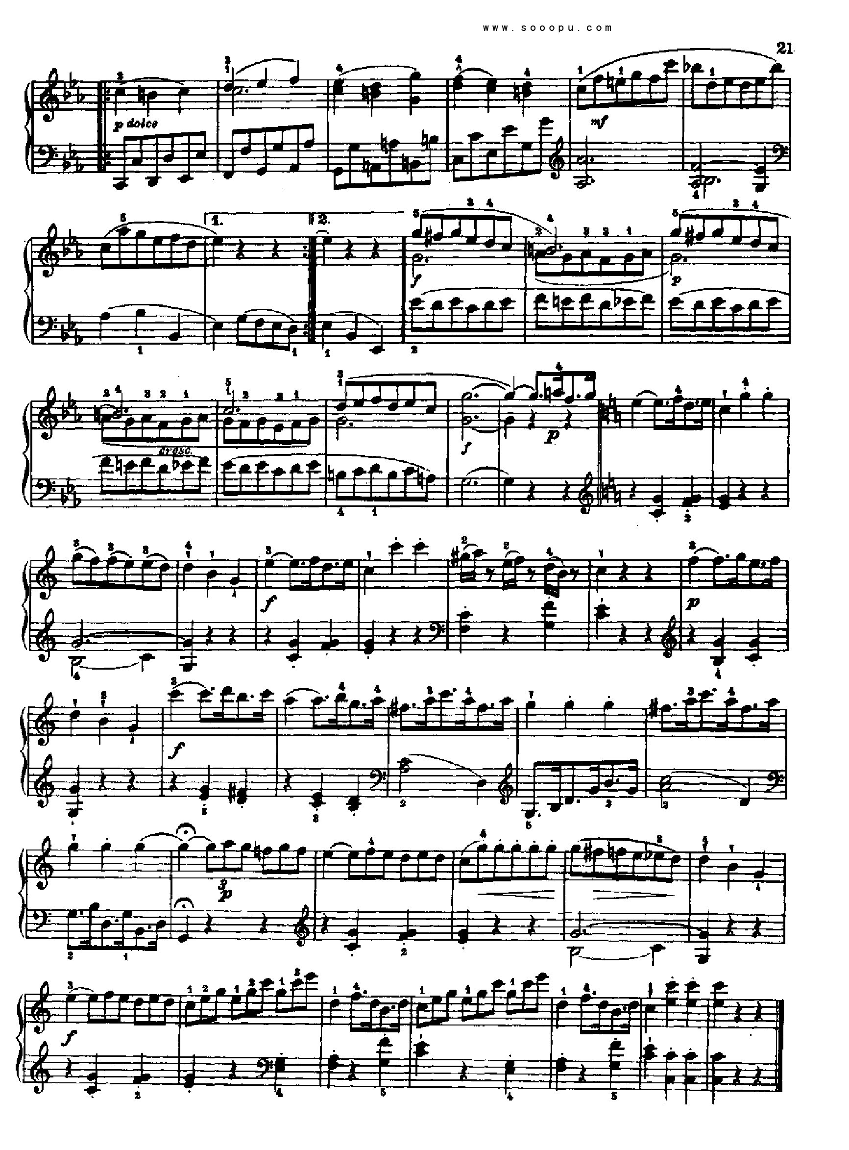 奏鸣曲二(献给奥恩布鲁格的姐妹们) 键盘类 钢琴钢琴曲谱（图10）